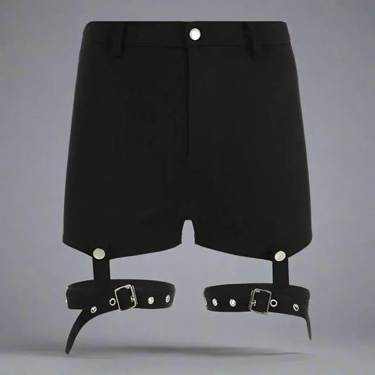 Edgy Ring Detail Shorts - cargo shorts - Stylish Edgy Ring Detail Cargo Shorts for Women