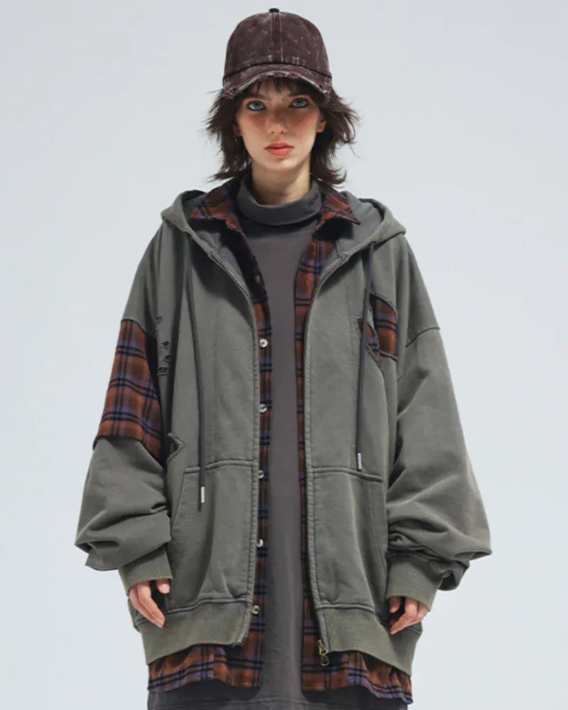 Edgy Ripped Hoodie Set - edgy hoodie - Edgy Ripped Hoodie Set for Modern Street Style