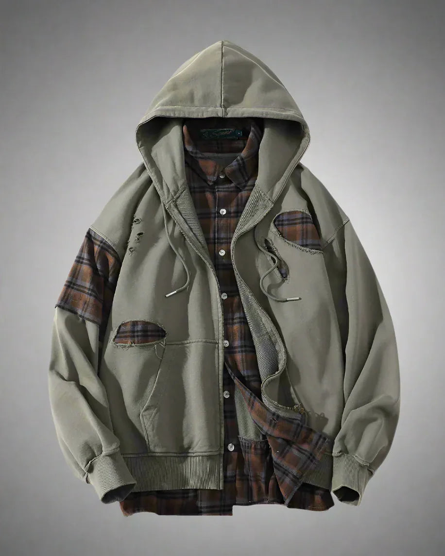 Edgy Ripped Hoodie Set - edgy hoodie - Edgy Ripped Hoodie Set for Modern Street Style