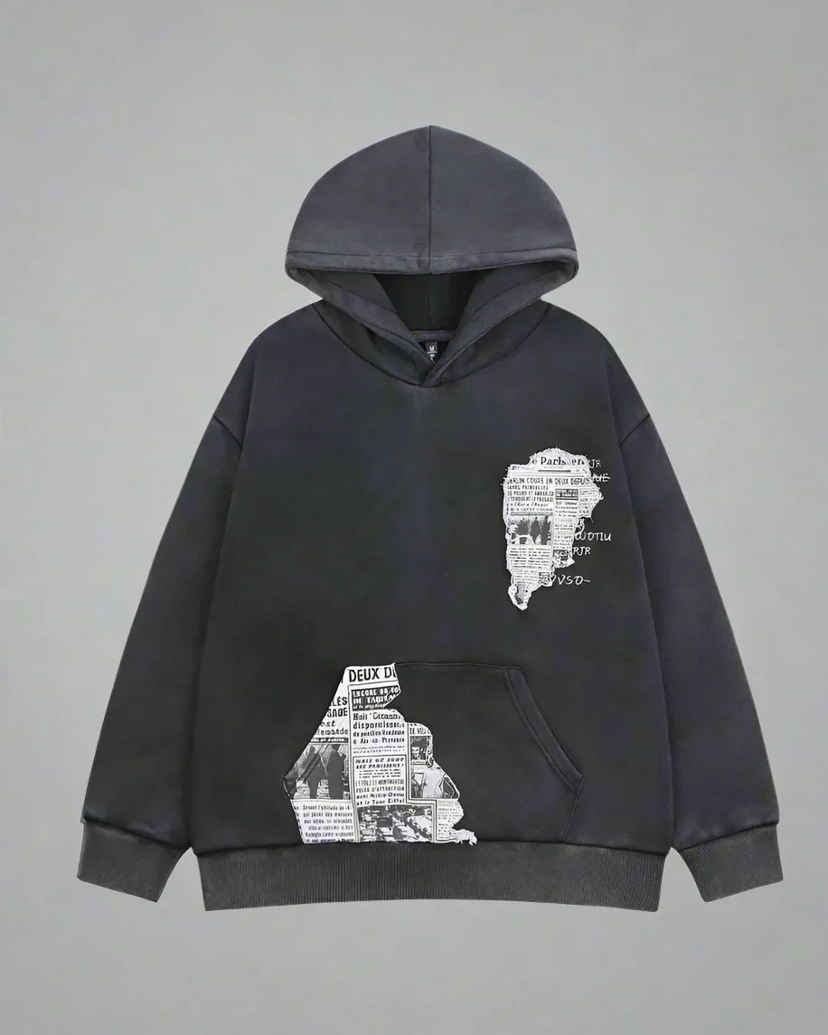 “Edgy Skull Graphic Hoodie” - comfortable urban hoodie - Trendy Skull Graphic Hoodie for Modern Style