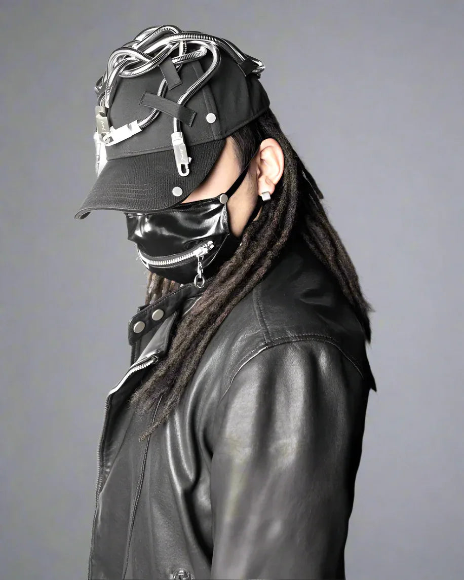 Edgy Snake Chain Cap -  adjustable cap - Edgy Snake Chain Cap for a Unique Look