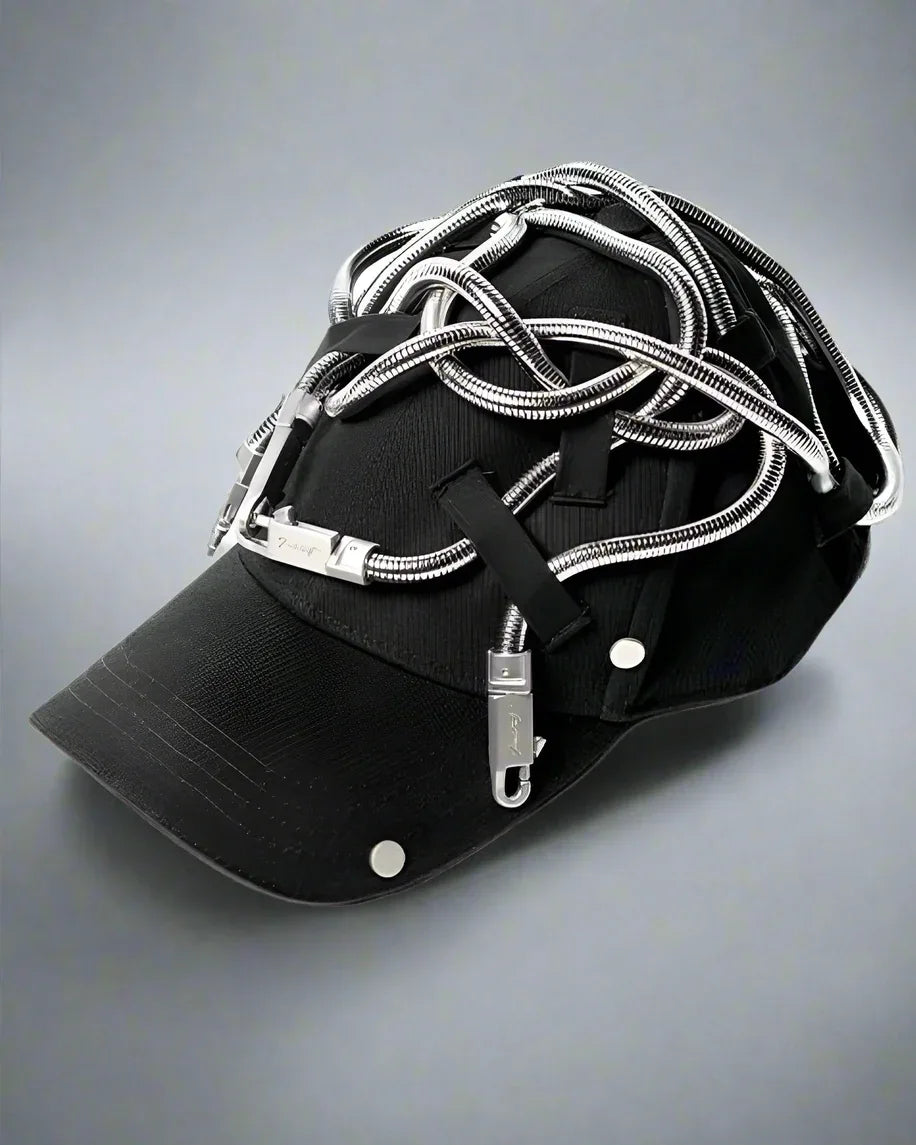 Edgy Snake Chain Cap - customizable baseball cap - Edgy Snake Chain Cap for a Unique Look