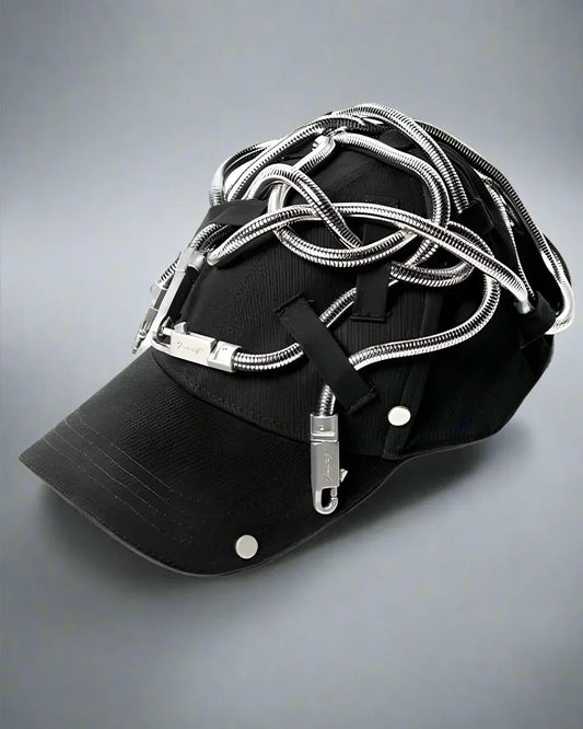 Edgy Snake Chain Cap - customizable baseball cap - Edgy Snake Chain Cap for a Unique Look