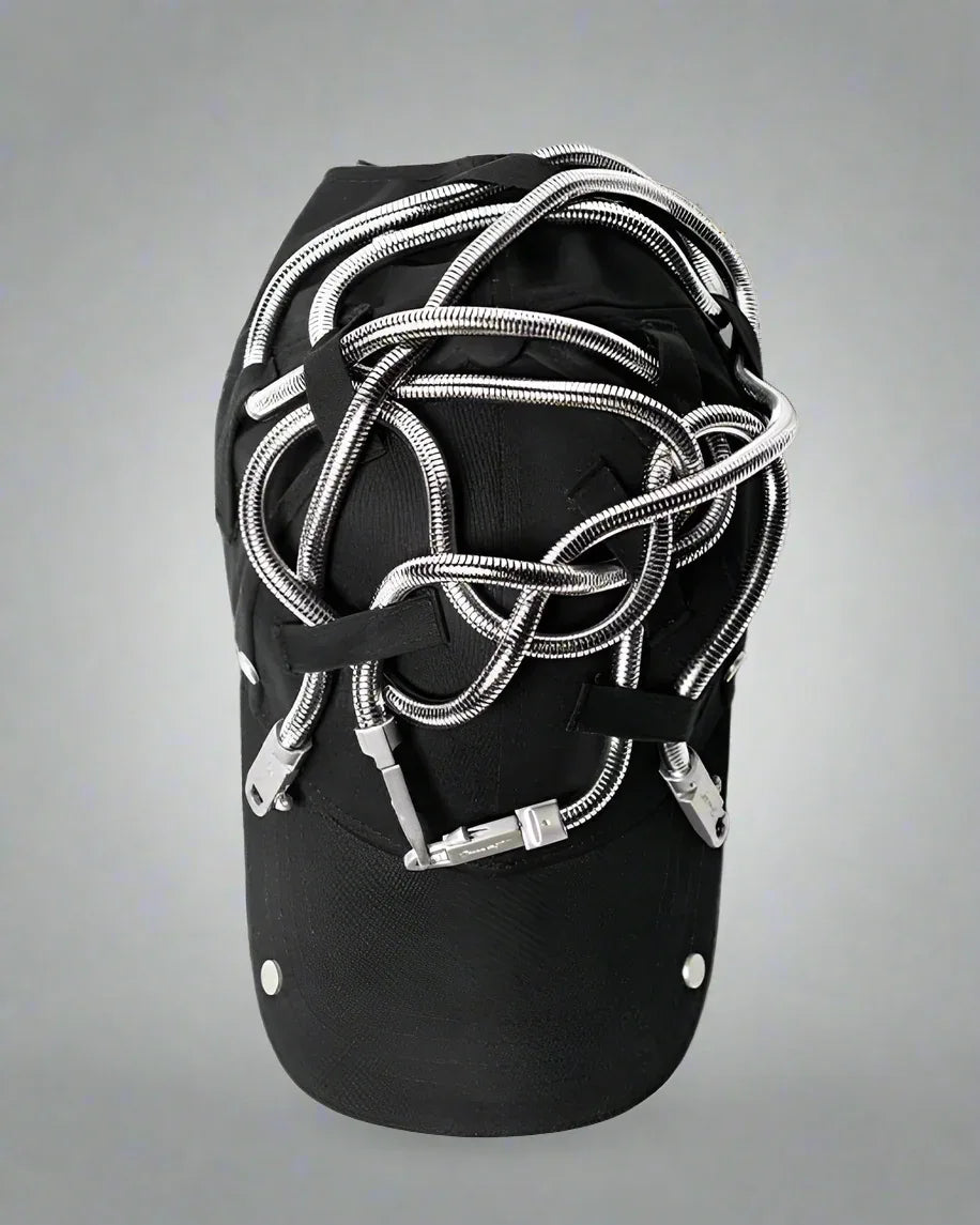Edgy Snake Chain Cap -  punk cap - Edgy Snake Chain Cap for a Unique Look