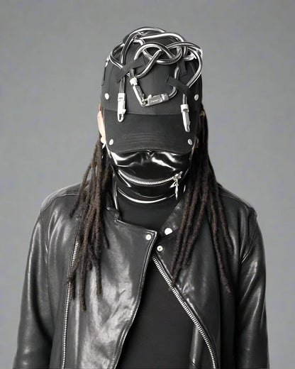 Edgy Snake Chain Cap - snake chain cap - Edgy Snake Chain Cap for a Unique Look