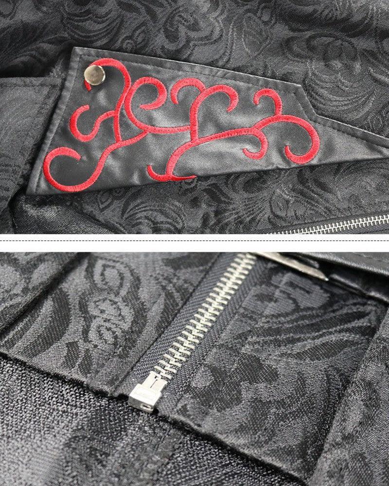Edgy Unisex Gothic Long Coat -  long coat - Gothic Unisex Long Coat with Unique Embroidery