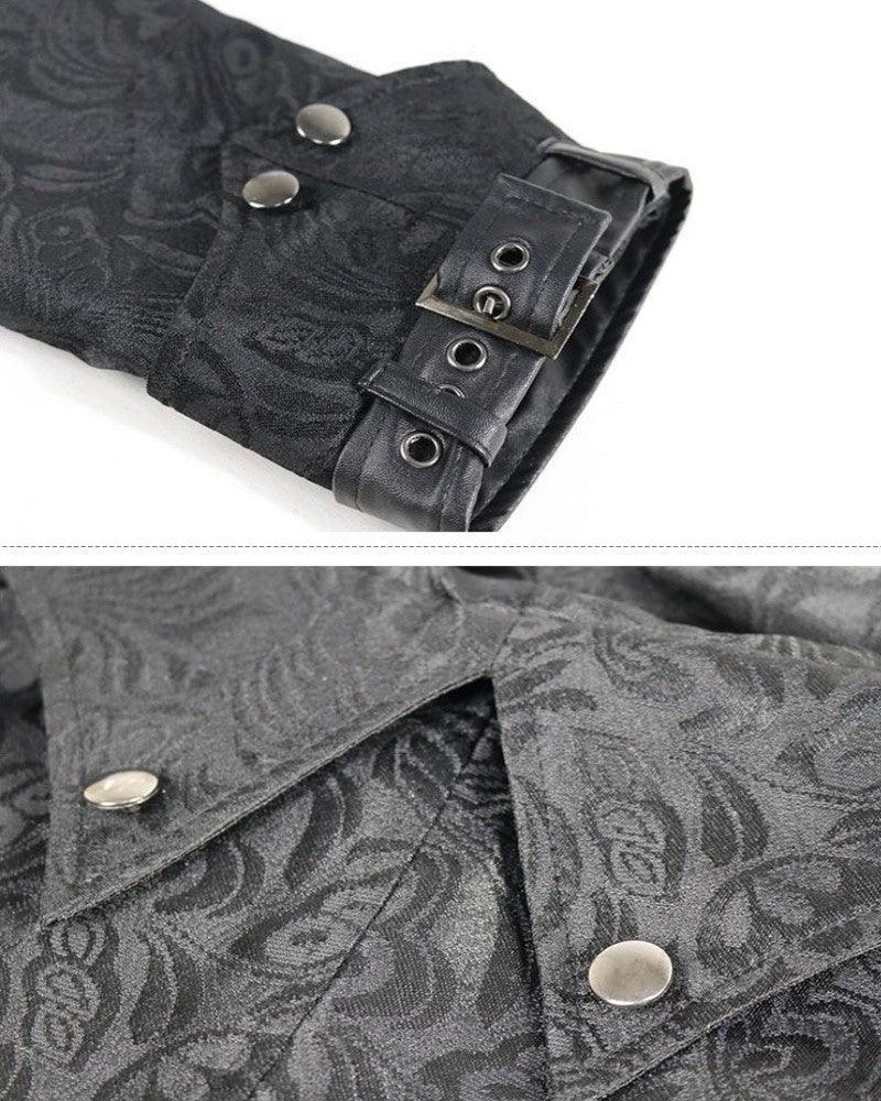 Edgy Unisex Gothic Long Coat -  unisex coat - Gothic Unisex Long Coat with Unique Embroidery