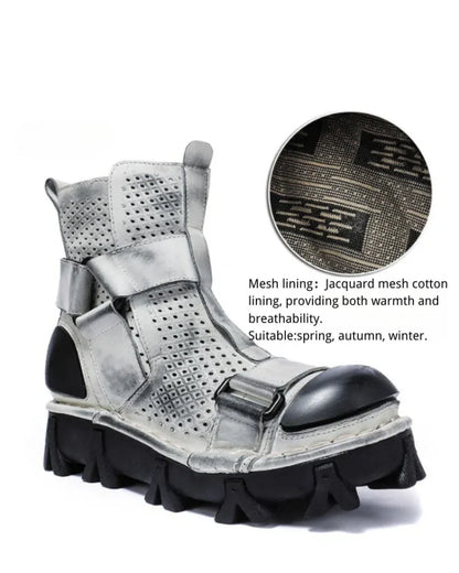 Edgy Unisex Retro Platform Boots -  platform boots - Unisex Retro Platform Boots with Unique Style