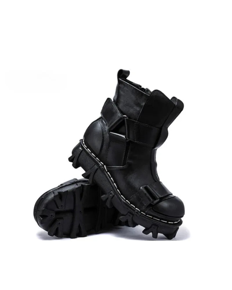 Edgy Unisex Retro Platform Boots -  platform boots - Unisex Retro Platform Boots with Unique Style
