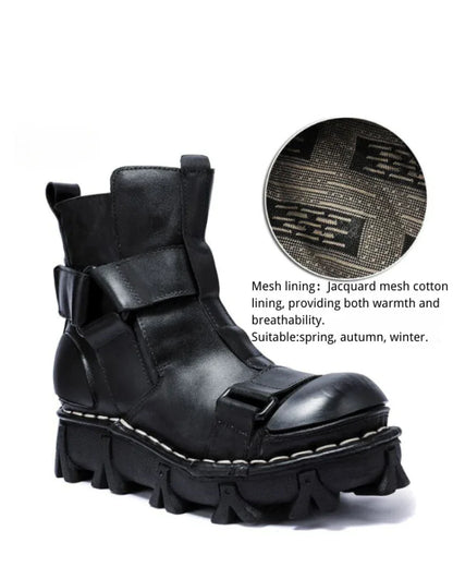 Edgy Unisex Retro Platform Boots - edgy platform boots - Unisex Retro Platform Boots with Unique Style