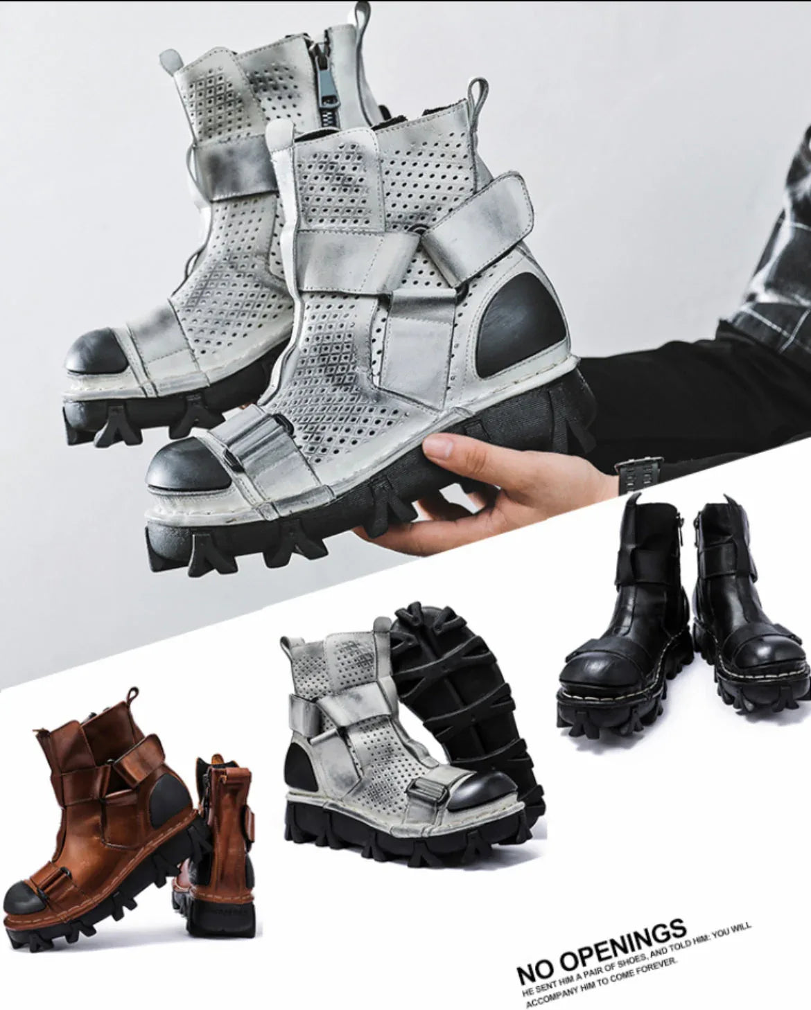 Edgy Unisex Retro Platform Boots -  punk style - Unisex Retro Platform Boots with Unique Style