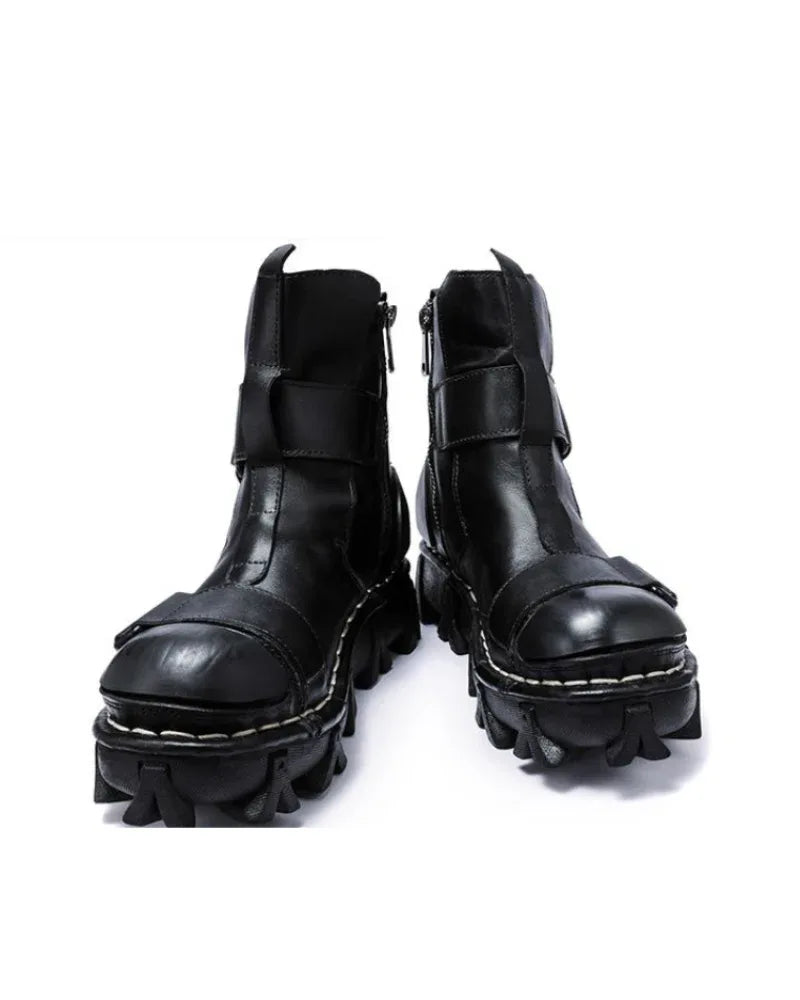 Edgy Unisex Retro Platform Boots -  punk style - Unisex Retro Platform Boots with Unique Style