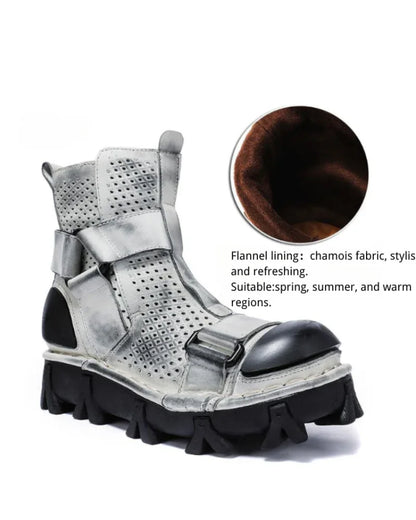 Edgy Unisex Retro Platform Boots -  punk style - Unisex Retro Platform Boots with Unique Style
