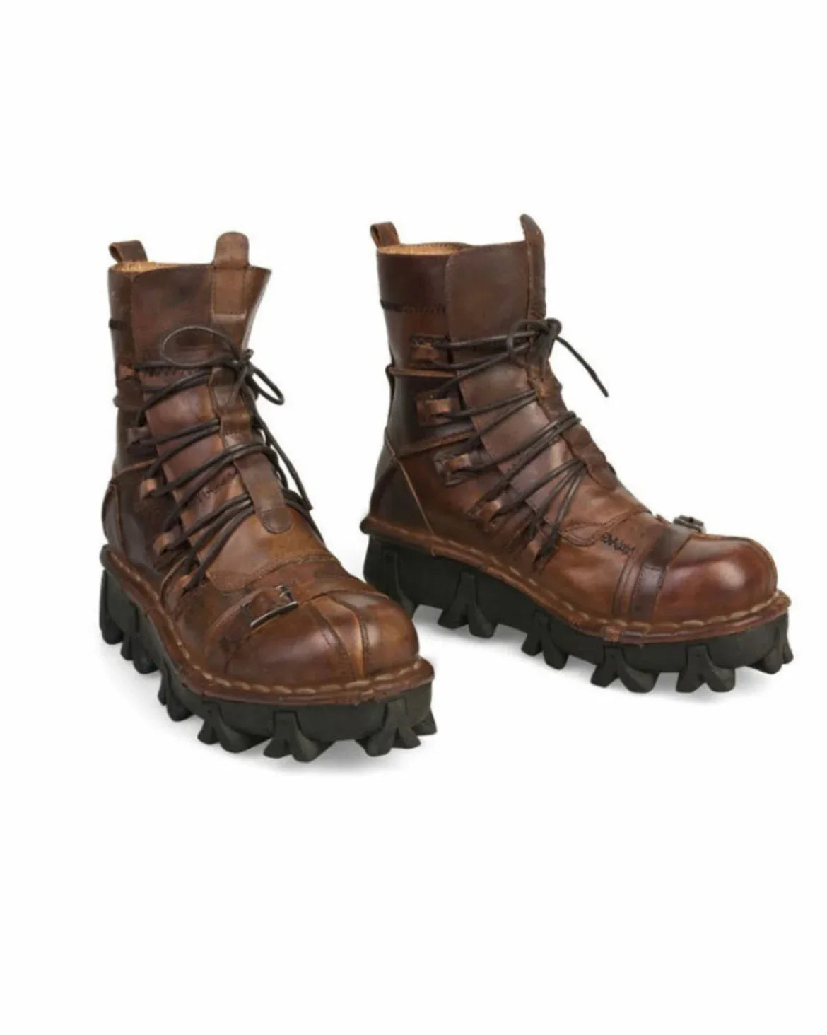 Edgy Unisex Techwear Riding Boots - techwear boots - Unisex Skull Punk Motorcycle Riding Boots