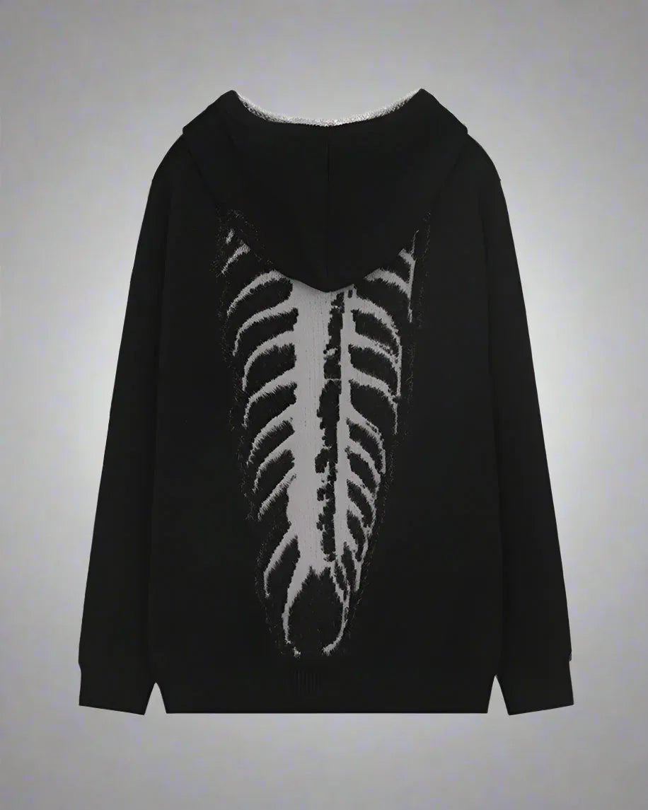 Edgy Urban Skull Hoodie -  comfortable hoodie - Edgy Urban Skull Hoodie for Everyday Style