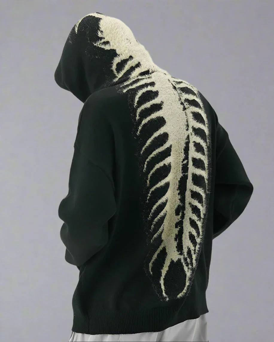 Edgy Urban Skull Hoodie - stylish techwear hoodie - Edgy Urban Skull Hoodie for Everyday Style
