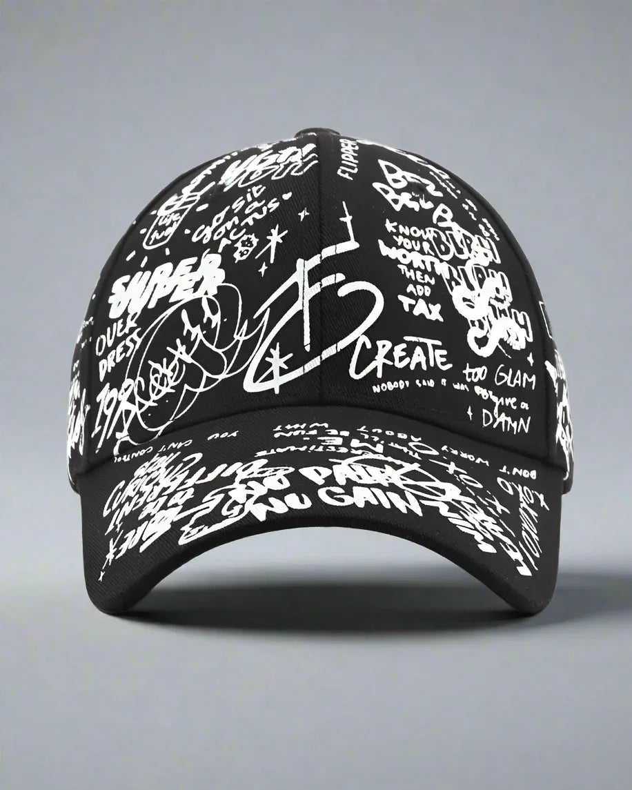 Edgy Urban Vibe Cap -  black cap - Edgy Urban Vibe Cap for Modern Style