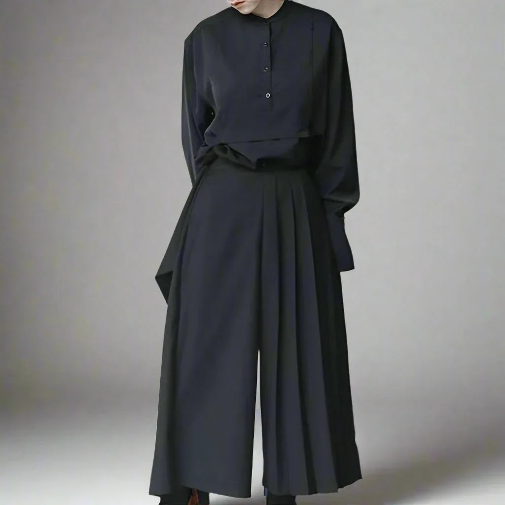 Effortless Elegance Trousers -  Asian fit pants - Elegant Hakama-Inspired Skirt-Style Trousers