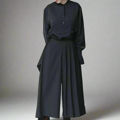 Effortless Elegance Trousers -  Asian fit pants - Elegant Hakama-Inspired Skirt-Style Trousers