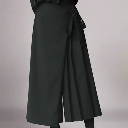 Effortless Elegance Trousers -  comfortable trousers - Elegant Hakama-Inspired Skirt-Style Trousers