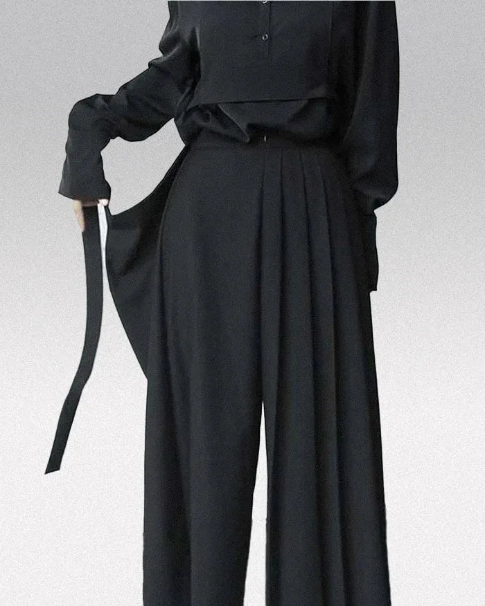 Elegant Black Hakama Trousers -  black trousers - Elegant Black Hakama Trousers for Every Occasion