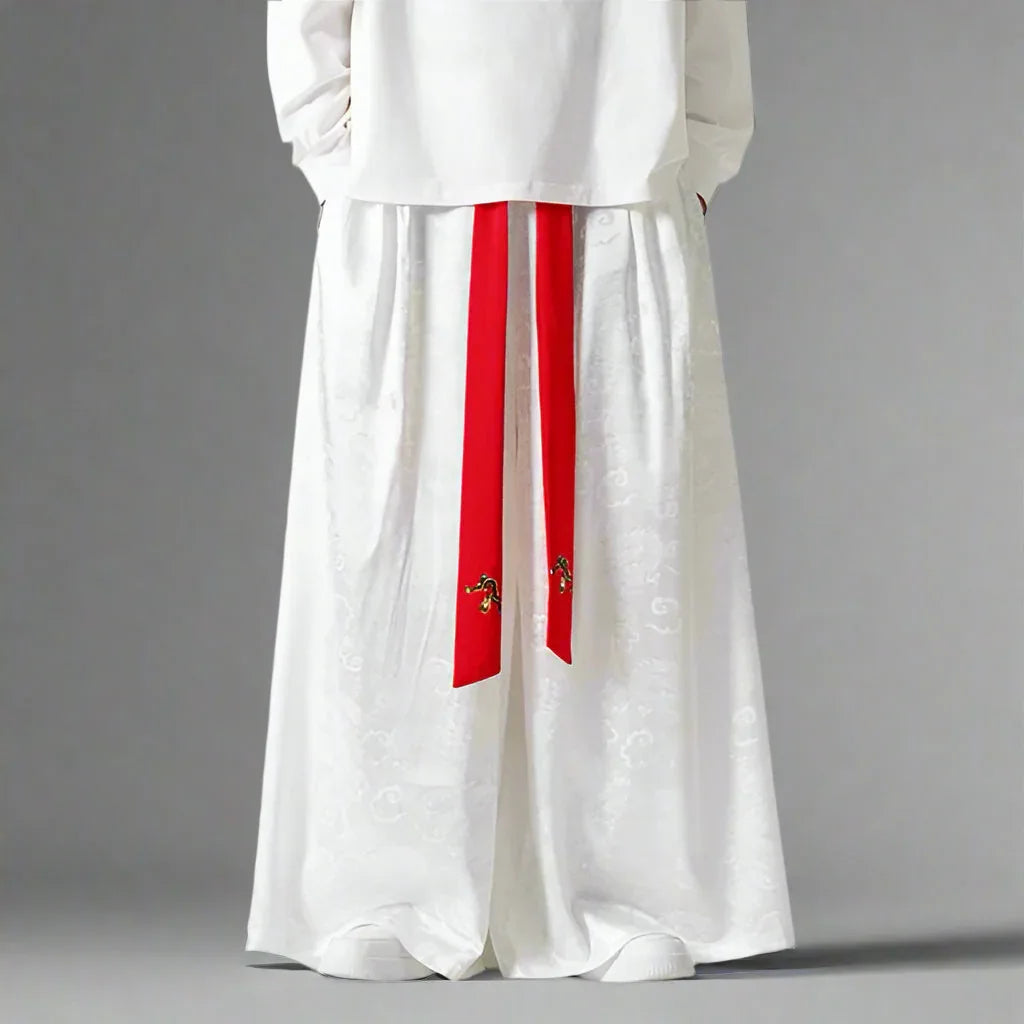 Elegant Flowing Hakama Pants -  calf-length design - Elegant Flowing Hakama Pants for Effortless Style