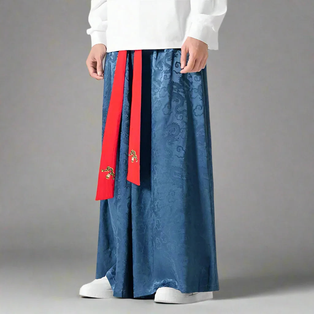 Elegant Flowing Hakama Pants - hakama pants - Elegant Flowing Hakama Pants for Effortless Style