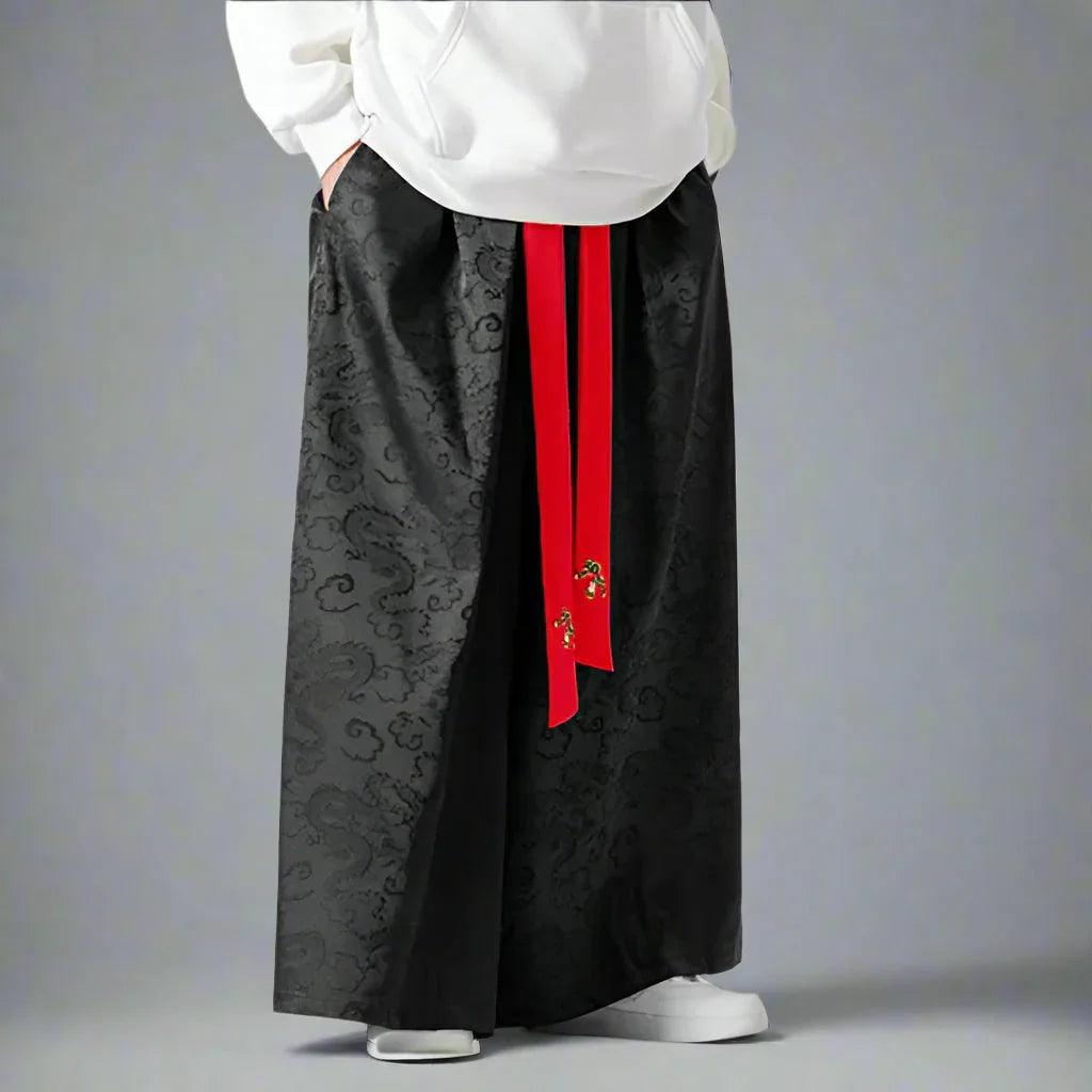 Elegant Flowing Hakama Pants - silky hakama pants - Elegant Flowing Hakama Pants for Effortless Style
