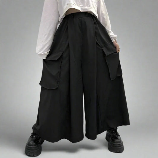 Elegant Flowing Split Trousers - hakama pants - Stylish Hakama Pants for Comfort and Casual Wear
