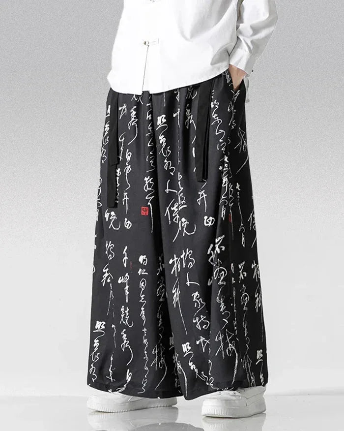 Elegant Hakama Style Pants -  casual formal pants - Hakama Style Pants for Casual and Formal Wear