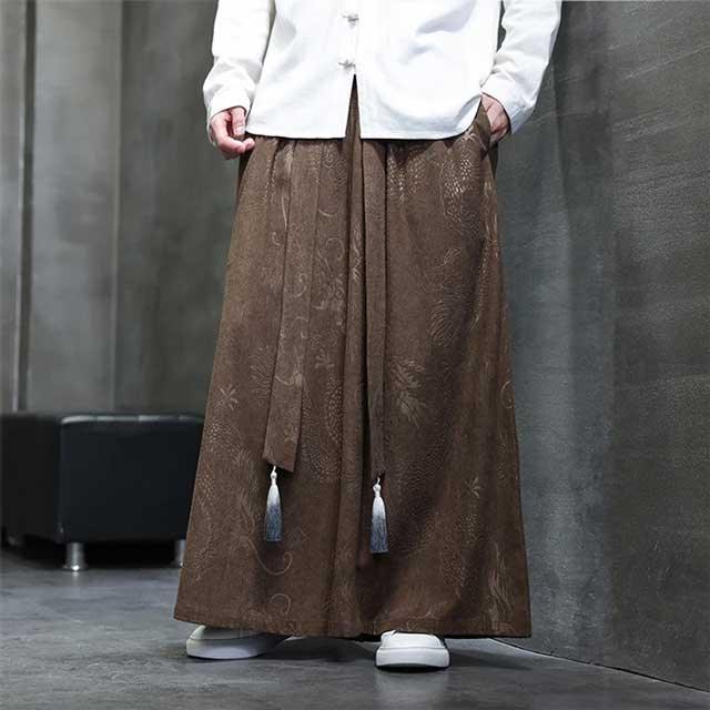 Elegant Hakama Style Trousers - hakama trousers - Hakama Style Wide-Leg Trousers for Modern Looks