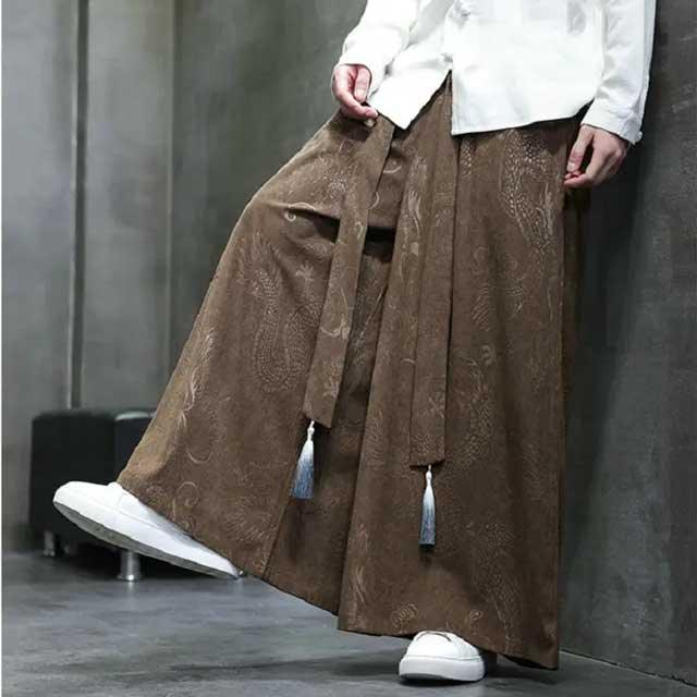 Elegant Hakama Style Trousers -  lightweight samurai trousers - Hakama Style Wide-Leg Trousers for Modern Looks
