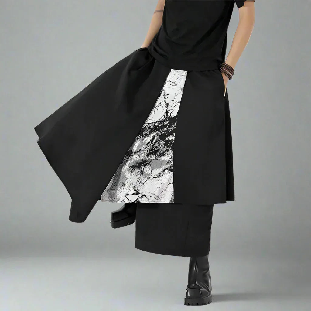 Elegant Heritage Hakama Trousers -  elastic waist trousers - Contemporary Hakama Trousers for Everyday Wear