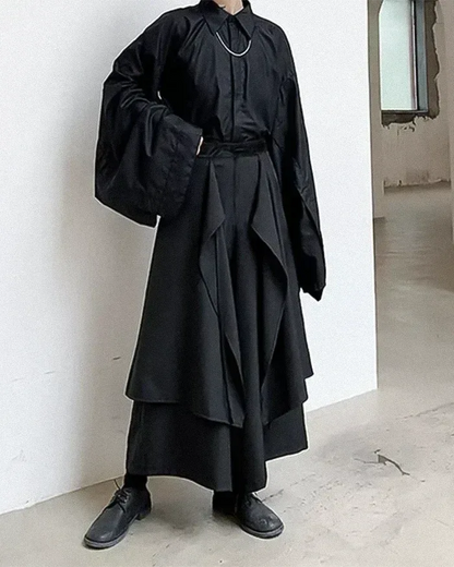 Elegant Japanese Black Pants -  casual formal pants - Elegant Japanese Black Pants for Every Occasion