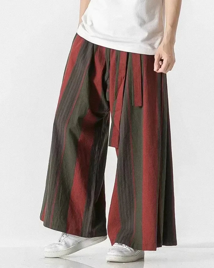 Elegant Japanese Trousers for All -  comfortable fit trousers - Elegant Wide-Leg Japanese Trousers for Comfort