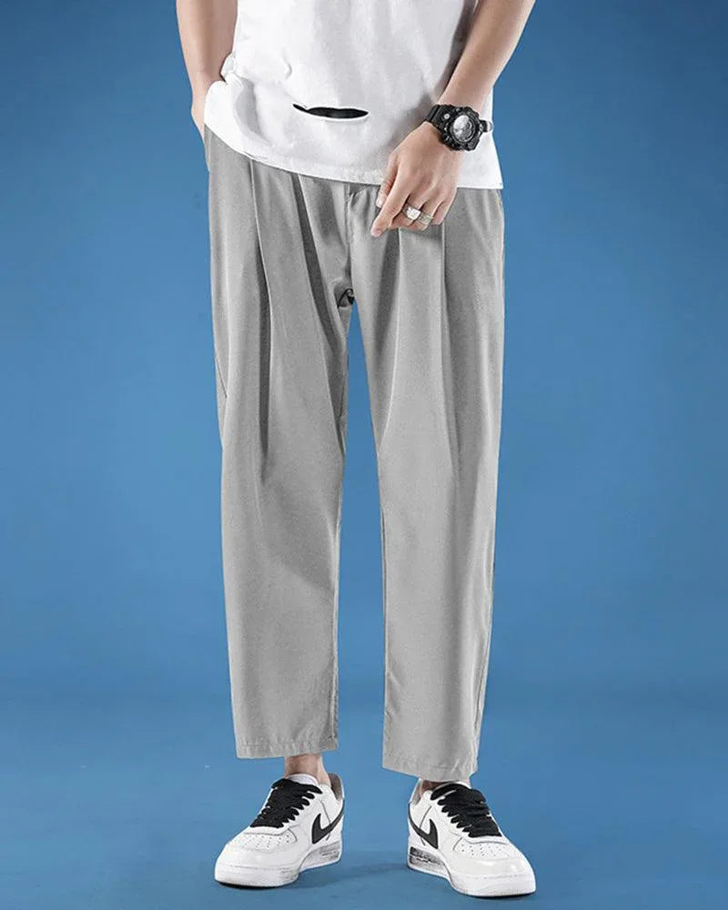 Elegant Silk Straight Leg Pants - silk pants - Silk Straight Leg Pants for Summer Comfort