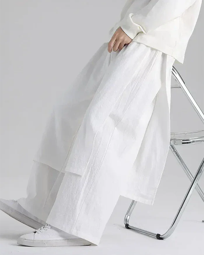 Elegant White Hakama Pants -  casual wear - Elegant White Hakama Pants for Stylish Outfits