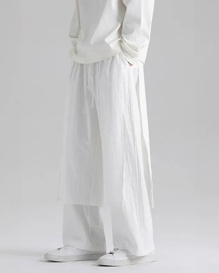Elegant White Hakama Pants - hakama pants - Elegant White Hakama Pants for Stylish Outfits