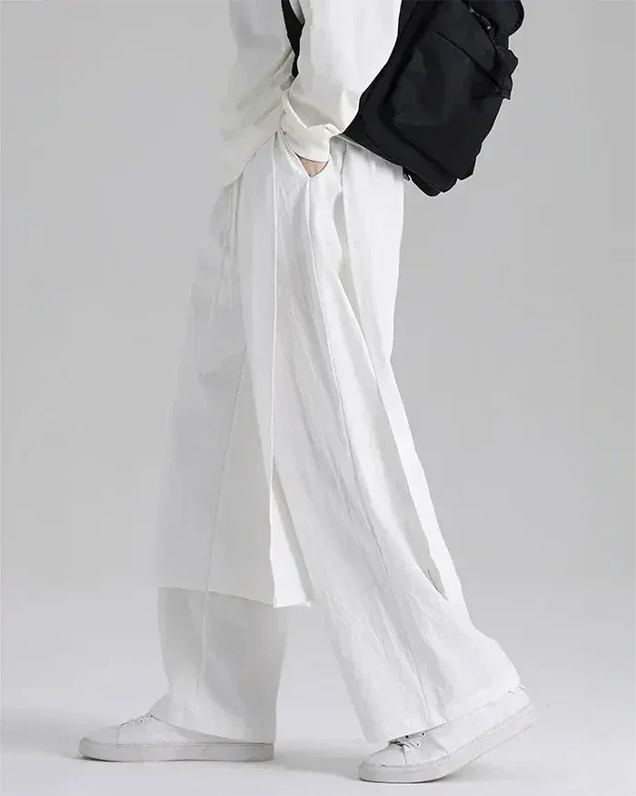 Elegant White Hakama Pants - minimalist design pants - Elegant White Hakama Pants for Stylish Outfits