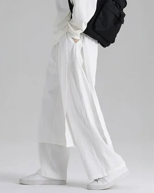 Elegant White Hakama Pants - minimalist design pants - Elegant White Hakama Pants for Stylish Outfits