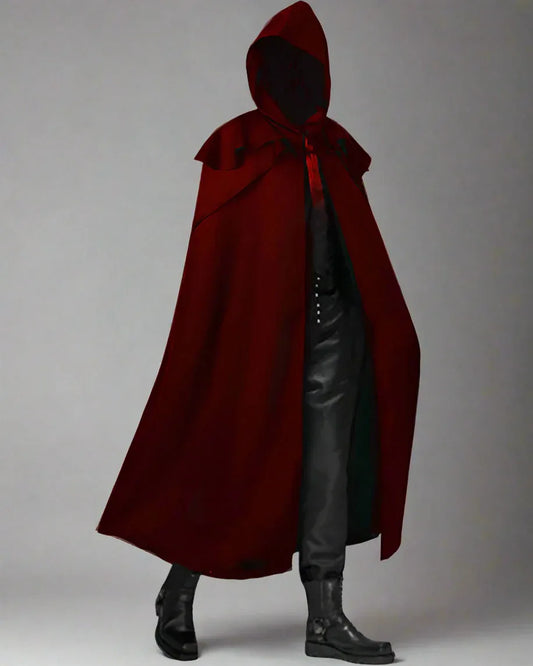 Enigmatic Gothic Hooded Cape - gothic cape - Gothic Hooded Cape for Themed Events and Everyday Wear