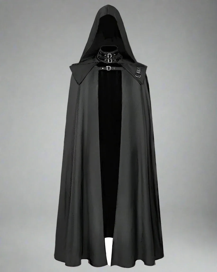 Enigmatic Gothic Hooded Cape -  halloween outfit - Gothic Hooded Cape for Themed Events and Everyday Wear