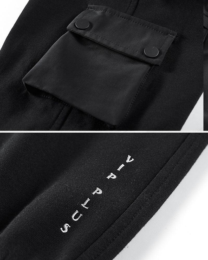 Essential Black Cargo Pants -  adjustable fit - Essential Black Cargo Pants with Detachable Design