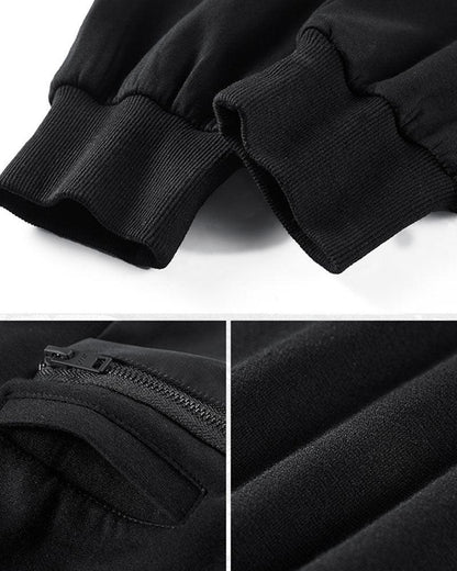 Essential Black Cargo Pants -  cargo pockets - Essential Black Cargo Pants with Detachable Design