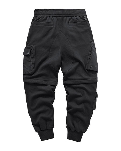 Essential Black Cargo Pants -  comfortable cargo pants - Essential Black Cargo Pants with Detachable Design
