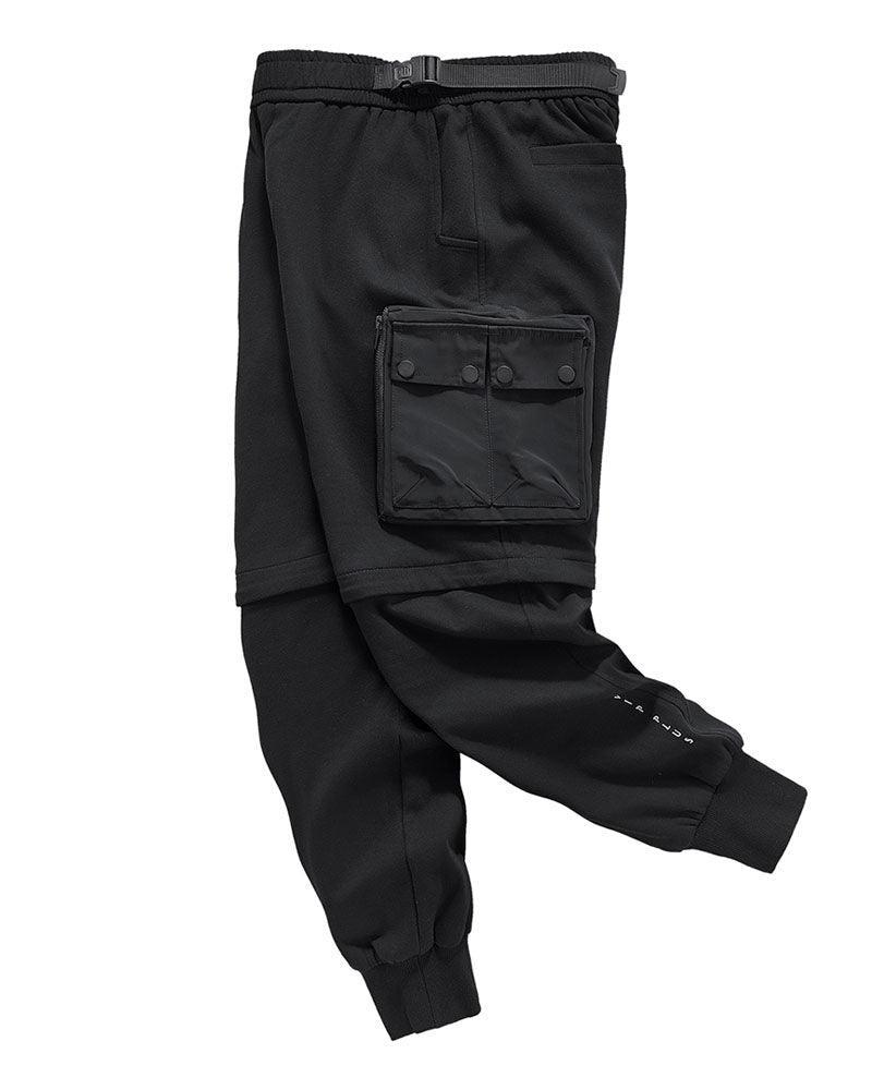 Essential Black Cargo Pants -  detachable cargo pants - Essential Black Cargo Pants with Detachable Design