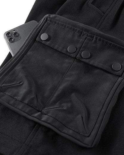 Essential Black Cargo Pants -  detachable pants - Essential Black Cargo Pants with Detachable Design