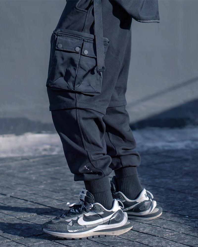 Essential Black Cargo Pants - versatile cargo pants - Essential Black Cargo Pants with Detachable Design