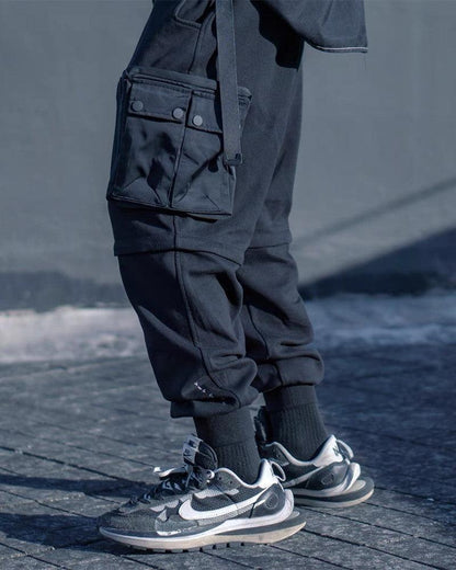 Essential Black Cargo Pants - versatile cargo pants - Essential Black Cargo Pants with Detachable Design