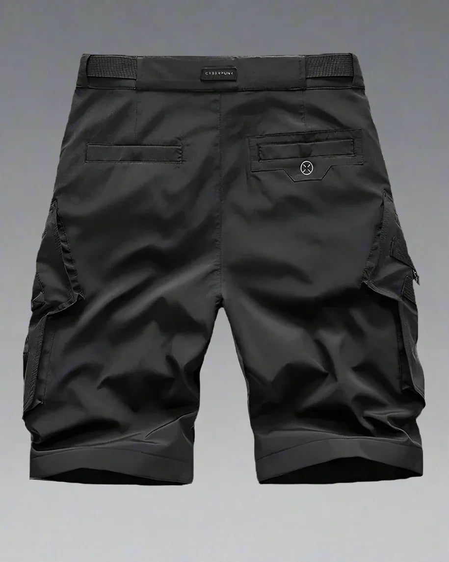 Essential Black Cargo Shorts - durable polyester shorts - Essential Black Cargo Shorts for Urban Living